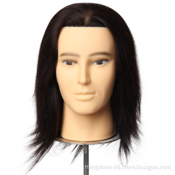 Hairdresser male mannequin head with human hair for sale